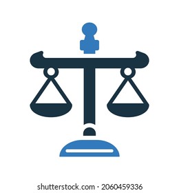 Justice, law icon. Simple editable vector design isolated on a white background.