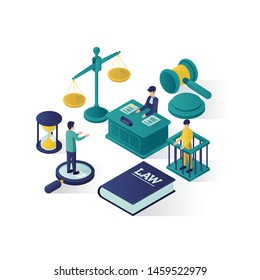 justice and law isometric illustration, law firm isometric illustration,