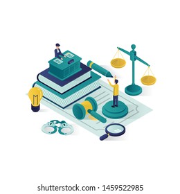 justice and law isometric illustration, law firm isometric illustration,