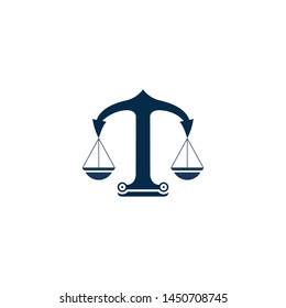 Justice law logo design illustration vector