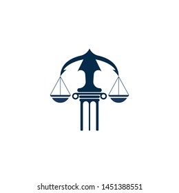 justice law logo design template. pillar shape illustration