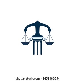 justice law logo design template. pillar shape illustration