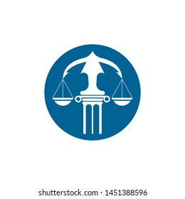 justice law logo design template. pillar shape illustration