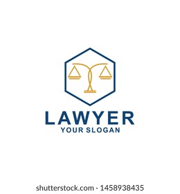 justice law logo design template. attorney logo with pillar and star shape illustration