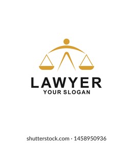 justice law logo design template. attorney logo with pillar and star shape illustration