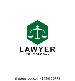 justice law logo design template. attorney logo with pillar and star shape illustration