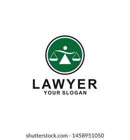 justice law logo design template. attorney logo with pillar and star shape illustration