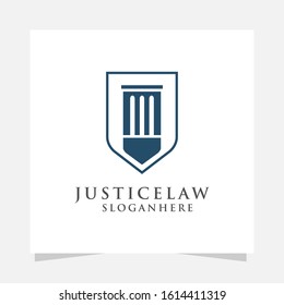 justice law logo design Vector. attorney logo design template. advocate firm logo