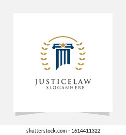 justice law logo design Vector. attorney logo design template. advocate firm logo