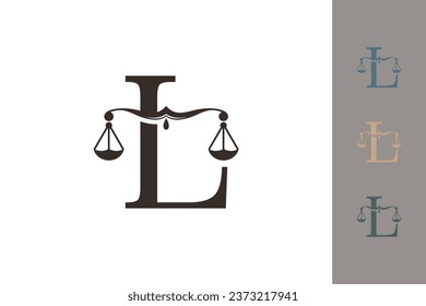 justice law logo with letter l logo design concept