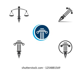 justice law Logo Template vector illsutration design