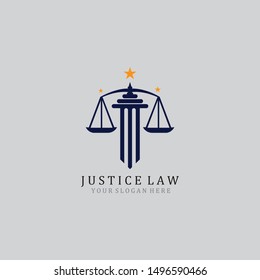 Justice Law Logo Template Vector Illustration design