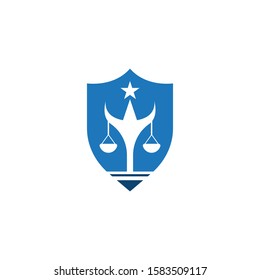 Justice law logo template vector illsutration design