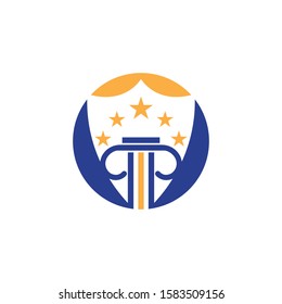 Justice law logo template vector illsutration design
