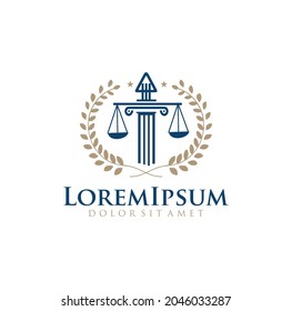 justice law Logo Template vector illustration design. attorney logo Vector icon