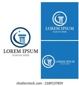 Diseño de la ilustración vectorial de la plantilla de logotipo de la ley de justicia