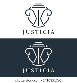 Justice Law Logo Vector Design. Emblem for Justice or Attorney.