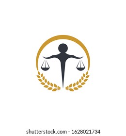 Justice and law logo vector icon illustration