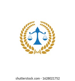 Justice and law logo vector icon illustration