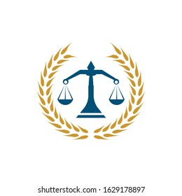 Justice and law logo vector icon illustration