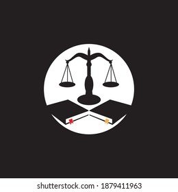 Plantilla vectorial del logotipo de la ley de justicia