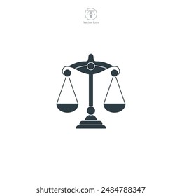 Justice, Law Offices, Attorney services Icon symbol vector illustration isolated on white background