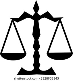 Justice law silhouette vector illustration. Fit for law lesson.