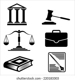 Justice and law. Vector icons.