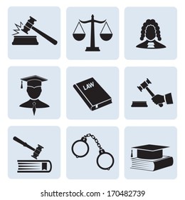 Justice and law. Vector icons. EPS-10 (non transparent elements, non gradient) 