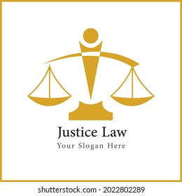 Justice Law Vector Logo Design and Court Vector Logo Design