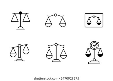 Justice and Law Vector Set Icon Templates for Legal Representations