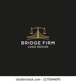 justice lawyer bridge law firm logo design