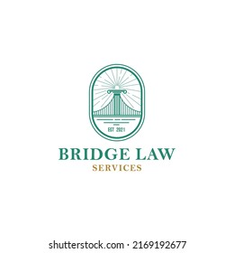 justice lawyer bridge law logo design