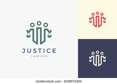 Justice Or Lawyer Logo In 3 People Pillar