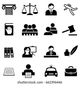 Justice, Legal, Law And Lawyer Web Icon Set