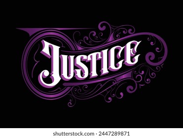 JUSTICE lettering custom template design