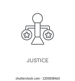 Justice linear icon. Justice concept stroke symbol design. Thin graphic elements vector illustration, outline pattern on a white background, eps 10.