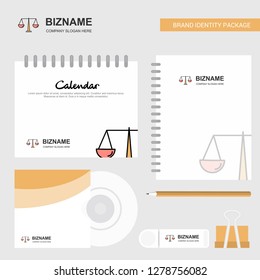 Justice Logo, Calendar Template, CD Cover, Diary and USB Brand Stationary Package Design Vector Template