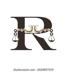 Justice logo design with concept letter R