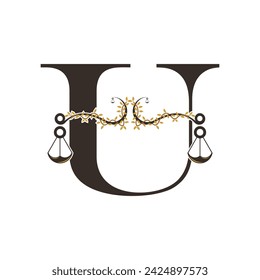 Justice logo design with concept letter U