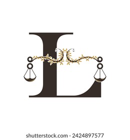 Justice logo design with concept letter l