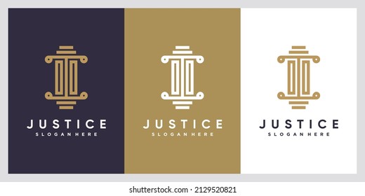Justice logo design with creative concept