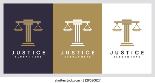 Design des Justizlogos mit kreativem Konzept