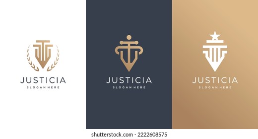 Justice logo design with creative style
