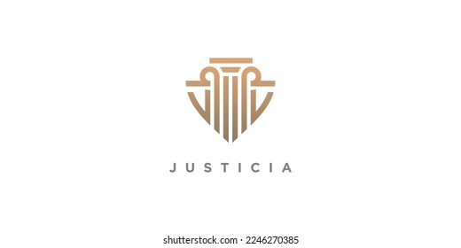 Justice logo design with modern abstract concept