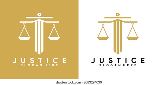 justice logo design with style and cretive concept