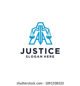 A Justice Logo Design vector for LAW attorney
