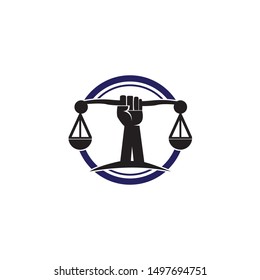 JUSTICE LOGO ILUSTRATION AND  VECTOR TEMPLATE