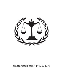 JUSTICE LOGO ILUSTRATION AND  VECTOR TEMPLATE