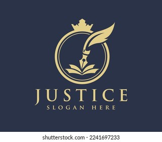 Justice logo, Law logo design vector, law firm